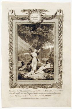 Hagar in the Wilderness, having laid her Son Ishmael under a Tree (that sheÃƒÆ’Ã†â€™ÃƒÂ¢Ã¢â€šÂ¬Ã…Â¡ÃƒÆ’Ã¢â‚¬Å¡Ãƒâ€šÃ‚Â might not see him perish thro want) providentially visited by an Angel, who directs her where to find Relief